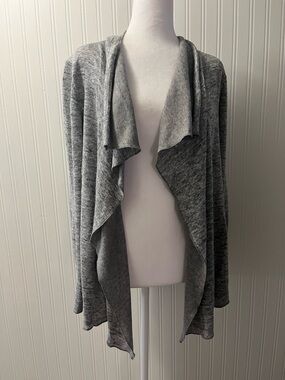 Lola & Sophie Heather Gray Draped Open-Front Cardigan